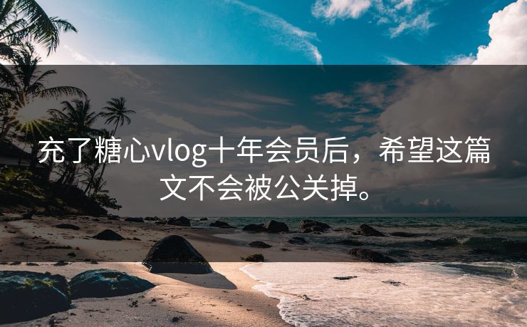 充了糖心vlog十年会员后，希望这篇文不会被公关掉。