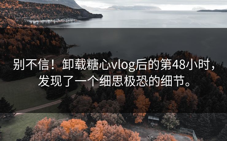 别不信！卸载糖心vlog后的第48小时，发现了一个细思极恐的细节。