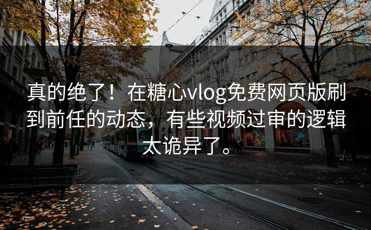 真的绝了！在糖心vlog免费网页版刷到前任的动态，有些视频过审的逻辑太诡异了。